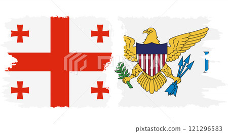 United States Virgin Islands and Georgia grunge flags connection vector 121296583