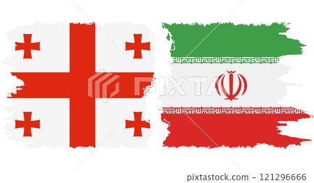 Iran and Georgia grunge flags connection vector 121296666