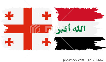 Iraq and Georgia grunge flags connection vector Iraq and Georgia grunge flags connection vector 121296667