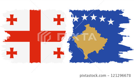 Kosovo and Georgia grunge flags connection vector Kosovo and Georgia grunge flags connection vector 121296678