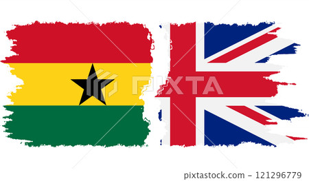 UK and Ghana grunge flags connection vector 121296779