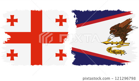 American Samoa and Georgia grunge flags connection vector American Samoa and Georgia grunge flags connection vector 121296798