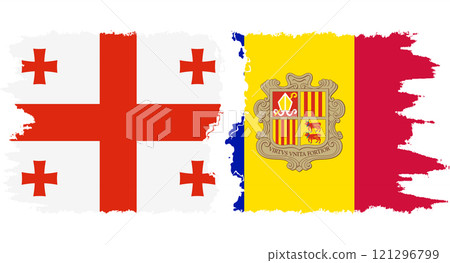 Andorra and Georgia grunge flags connection vector Andorra and Georgia grunge flags connection vector 121296799