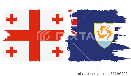 Anguilla and Georgia grunge flags connection vector Anguilla and Georgia grunge flags connection vector 121296801