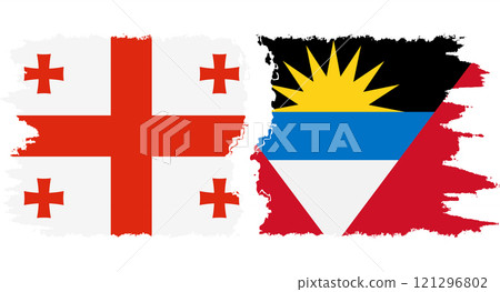 Antigua and Barbuda and Georgia grunge flags connection vector Antigua and Barbuda and Georgia grunge flags connection vector 121296802