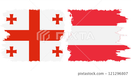 Austria and Georgia grunge flags connection vector 121296807