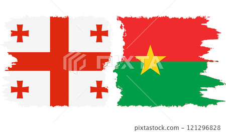 Burkina Faso and Georgia grunge flags connection vector Burkina Faso and Georgia grunge flags connection vector 121296828
