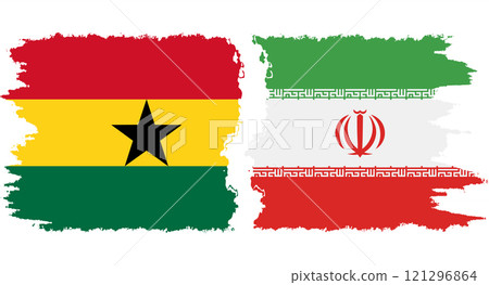 Iran and Ghana grunge flags connection vector Iran and Ghana grunge flags connection vector 121296864
