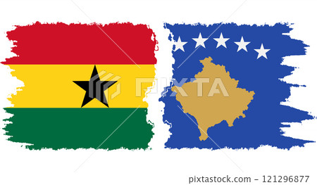 Kosovo and Ghana grunge flags connection vector Kosovo and Ghana grunge flags connection vector 121296877