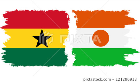 Niger and Ghana grunge flags connection vector 121296918