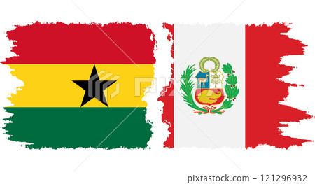 Peru and Ghana grunge flags connection vector Peru and Ghana grunge flags connection vector 121296932