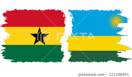 Rwandan and Ghana grunge flags connection vector Rwandan and Ghana grunge flags connection vector 121296941