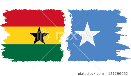 Somalia and Ghana grunge flags connection vector 121296962