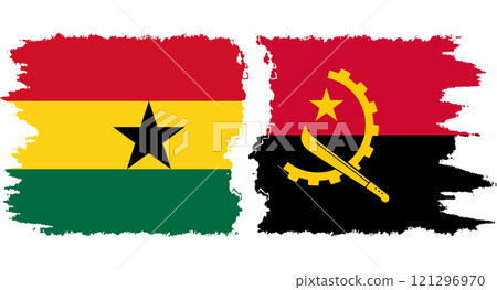 Angola and Ghana grunge flags connection vector Angola and Ghana grunge flags connection vector 121296970