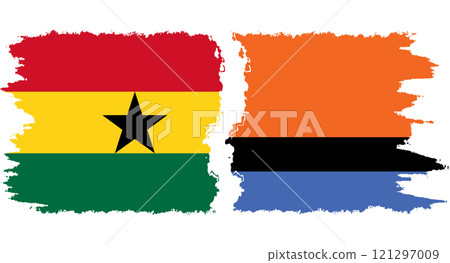Chagos and Ghana grunge flags connection vector 121297009