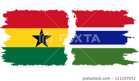 Gambia and Ghana grunge flags connection vector 121297052