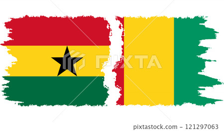 Guinea and Ghana grunge flags connection vector Guinea and Ghana grunge flags connection vector 121297063