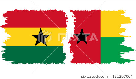 Guinea Bissau and Ghana grunge flags connection vector Guinea Bissau and Ghana grunge flags connection vector 121297064