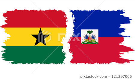 Haiti and Ghana grunge flags connection vector Haiti and Ghana grunge flags connection vector 121297066