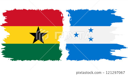 Honduras and Ghana grunge flags connection vector Honduras and Ghana grunge flags connection vector 121297067