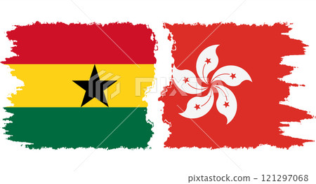 Hong Kong and Ghana grunge flags connection vector Hong Kong and Ghana grunge flags connection vector 121297068