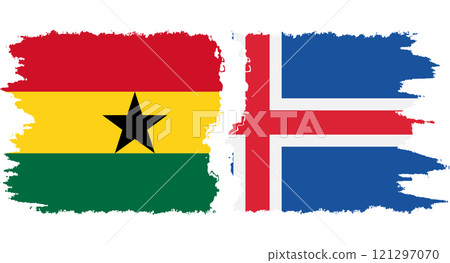 Iceland and Ghana grunge flags connection vector Iceland and Ghana grunge flags connection vector 121297070