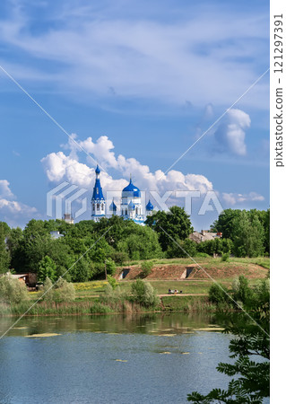 View of Cathedral of the Intercession of the Holy Virgin, Gatchina, Russia View of Cathedral of the Intercession of the Holy Virgin, Gatchina, Russia 121297391