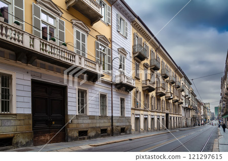 Street in Turin, Italy 121297615