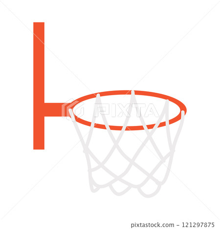 Basketball hoop and net flat Basketball hoop and net flat 121297875