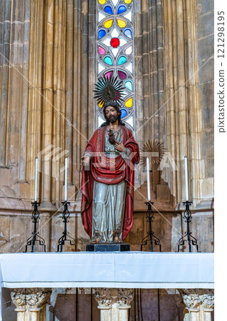 Inside the church of the Monastery of Santa Maria da Vitoria, Our Lady of the Victory at Batalha, Portugal Inside the church of the Monastery of Santa Maria da Vitoria, Our Lady of the Victory at Batalha, Portugal 121298195