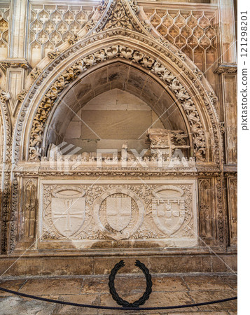 Inside the church of the Monastery of Santa Maria da Vitoria, Our Lady of the Victory at Batalha, Portugal 121298201