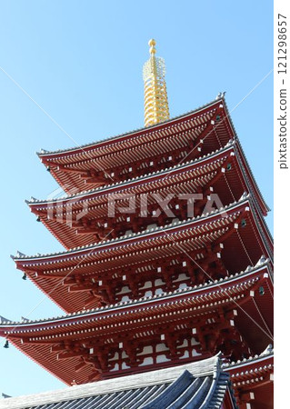 Five-storied pagoda of Senso-ji Temple Five-storied pagoda of Senso-ji Temple 121298657