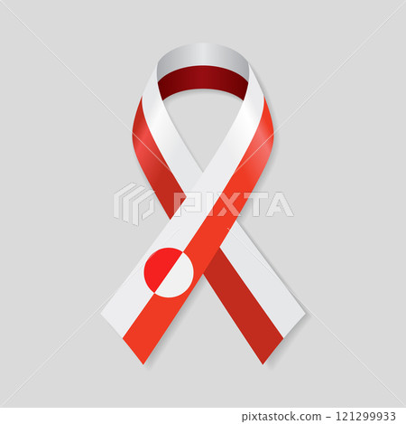Greenland flag stripe ribbon wavy background layout. Vector illustration. 121299933