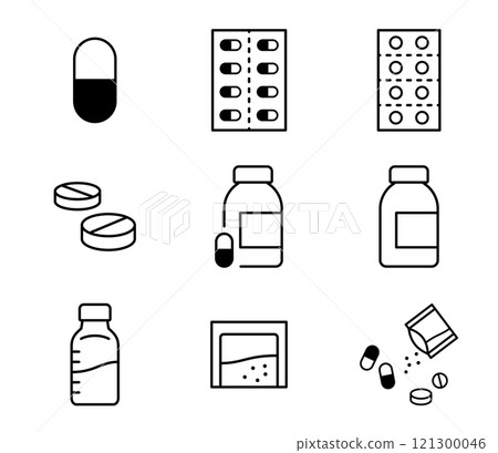 Various medicine illustration set vector Various medicine illustration set vector 121300046