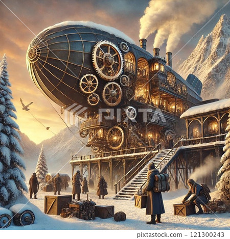 Scenery seen from the window of an airplane 121300243