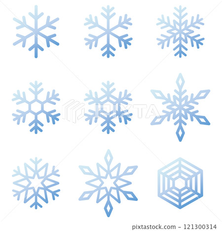 Various snowflakes set 121300314
