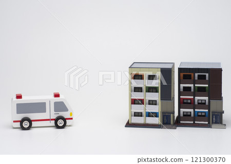 An ambulance rushes to a one-room apartment 121300370