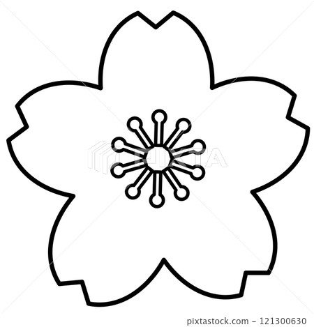 Simple and cute cherry blossom illustration 121300630