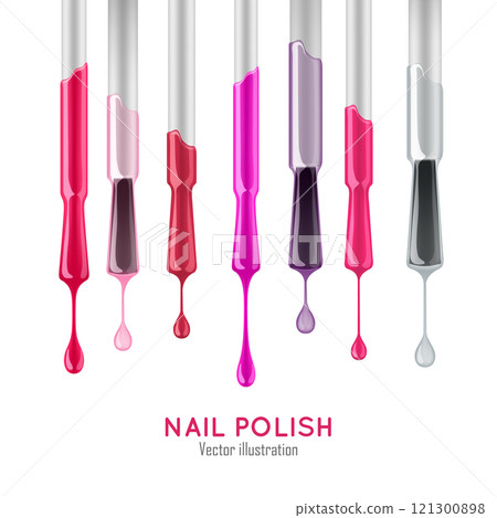 Nail polish examples realistic set 121300898