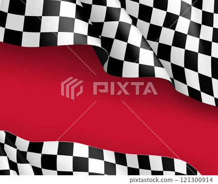 Racing flag canvas realistic red background Racing flag canvas realistic red background 121300914