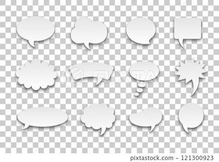 Speech bubble set volume transparent background Speech bubble set volume transparent background 121300923