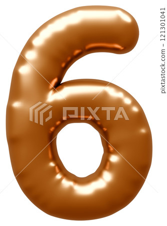 3D image_balloon_6_gold 121301041