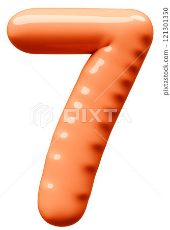 3D image_balloon_7_orange 3D image_balloon_7_orange 121301350
