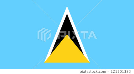 Saint Lucia flag in official colors, dimensions and aspect ratio. Vector flag symbolizing national pride, identity, heritage, patriotism and authority 121301383