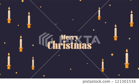 Horizontal Merry Christmas, Happy New Year greeting card and candles on dark background.Greeting text for cold season celebration.Winter days.Great for banners, wallpapers. Horizontal Merry Christmas, Happy New Year greeting card and candles on dark background.Greeting text for cold season celebration.Winter days.Great for banners, wallpapers. 121301538
