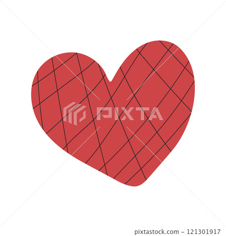 Heart shaped hand-drawn icon. Love symbol for romantic Valentine's Day design. Heart shaped hand-drawn icon. Love symbol for romantic Valentine's Day design. 121301917