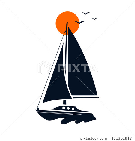 Silhouette Sailboat for brand identity boating business Silhouette Sailboat for brand identity boating business 121301918