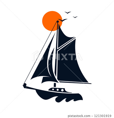 Sailing boat yacht logo for brand identity boating business Sailing boat yacht logo for brand identity boating business 121301919