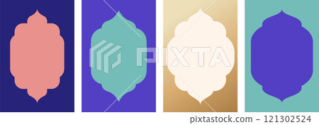 Collection of Islamic windows, frames and arches. Arabic oriental style elements for Ramadan Kareem Collection of Islamic windows, frames and arches. Arabic oriental style elements for Ramadan Kareem 121302524