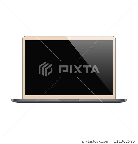 laptop gold color with blank screen isolated on white background. vector illustration laptop gold color with blank screen isolated on white background. vector illustration 121302589